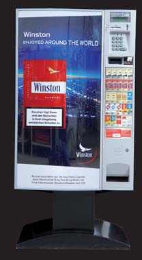 Digitaler Zigarettenautomat mit Werbedisplay